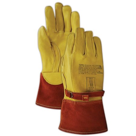 MAGID PowerMaster 60604 13 High Voltage Leather Linemans Protector Glove, 12PK 60604-9